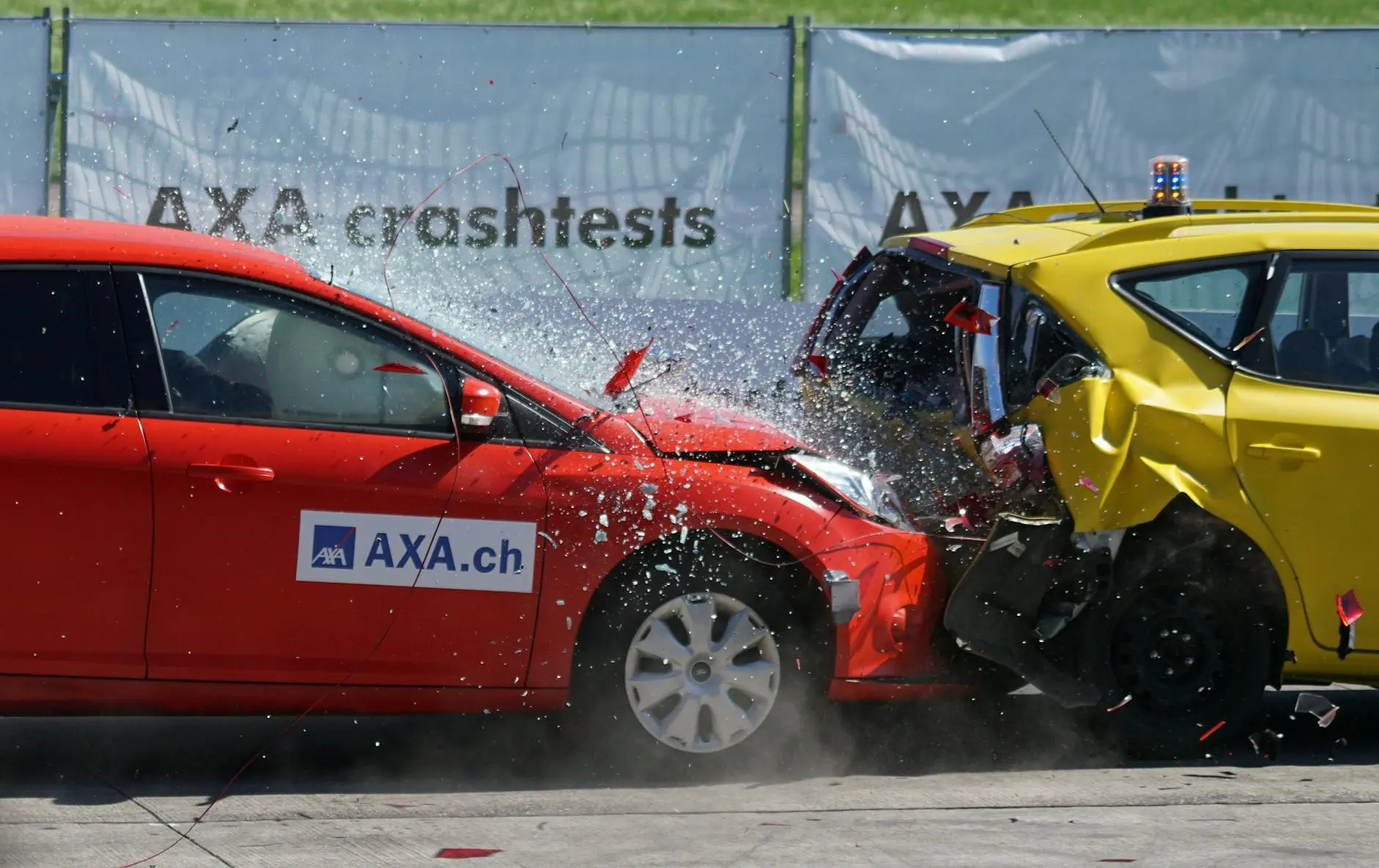 Off-highway accident scene showing a parking lot or private property accident
